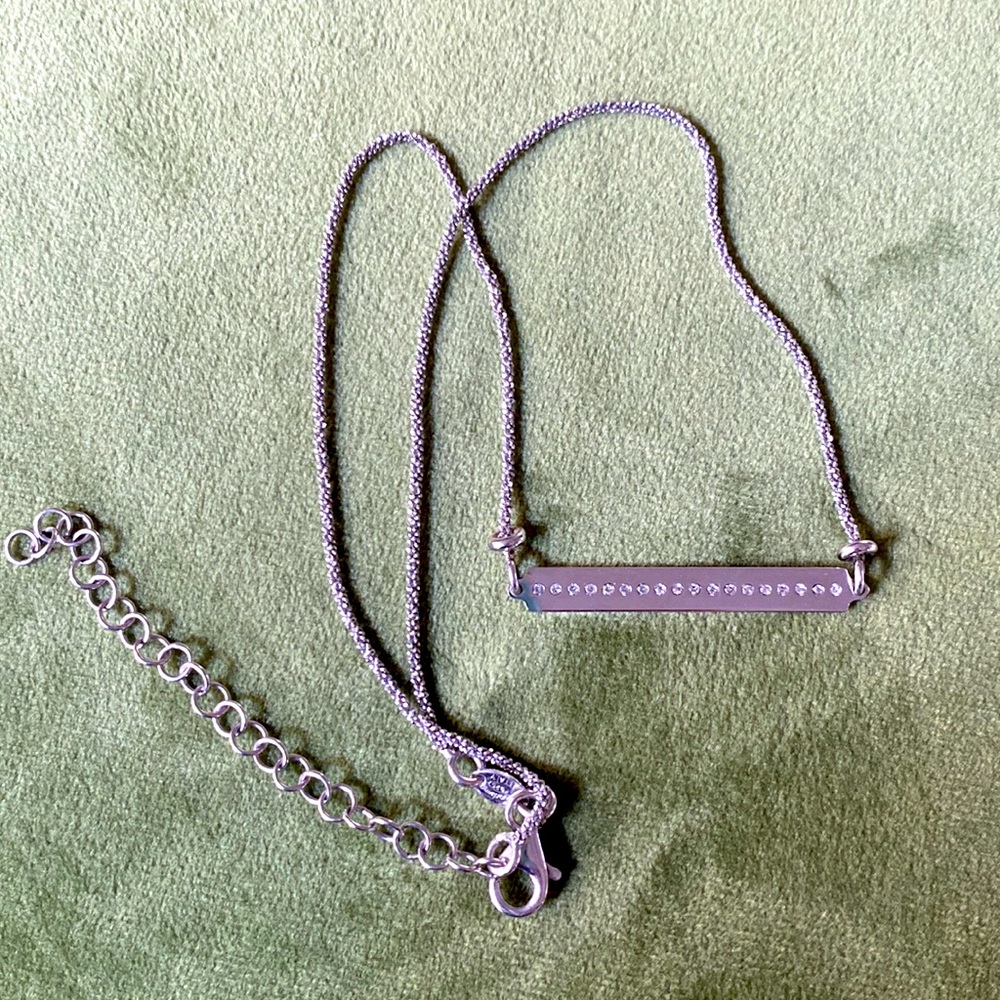 Dyadema (Italian) 925 Diamond Bar Necklace